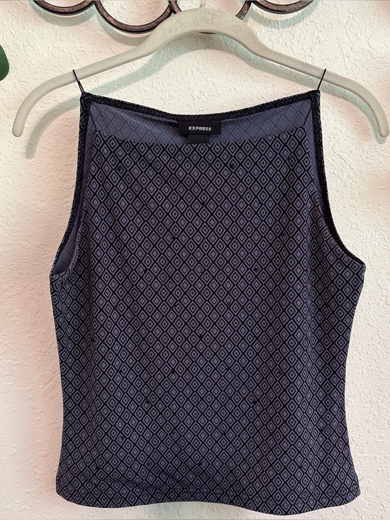 Express Tops - Vintage 90s Express Square-Neck Rhinestone Tank Top ✨